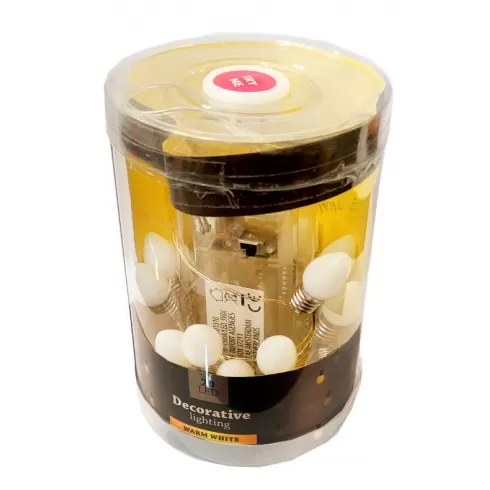 Entac Χριστουγεννιάτικα λαμπάκια με 20 λευκά μπαλάκια θερμό χρώμα (2 μέτρα)