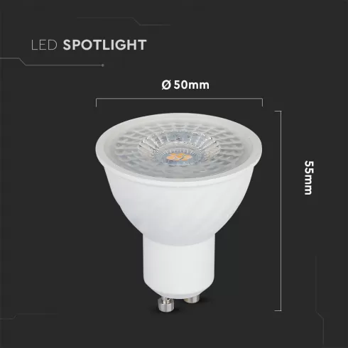 V-TAC LED Spot GU10 3000K θερμό λευκό 6,5W 480 lumens 110D SAMSUNG CHIP 192 #6