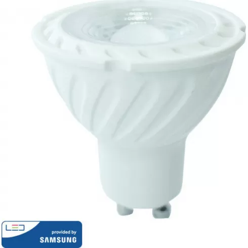V-TAC Λάμπα LED Spot GU10 Samsung chip SMD 7W Θερμό λευκό 3000K Λευκό σώμα SKU: 165