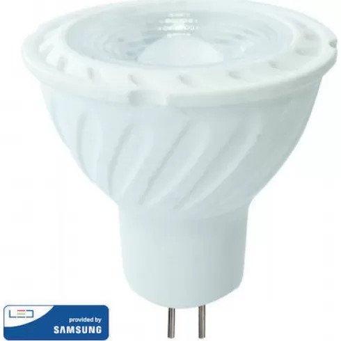 LED Spot Λάμπα (12v)  MR16 6.5W V-TAC PRO Samsung Chip 110° 450lm 12V Θερμό Λευκό 3000Κ – SKU 204