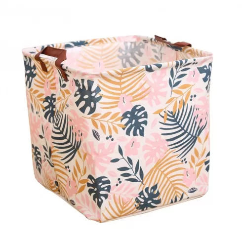 Υφασμάτινο Καλάθι Αποθήκευσης Τροπικά Φύλλα  31 x 31 x 31 cm OR99WZ11