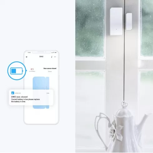 Ασύρματος αισθητήρας πόρτας- παραθύρου Sonoff DW2 RF / wireless door window open sensor 433 MHz RF - Λευκό(M0802070003) #8