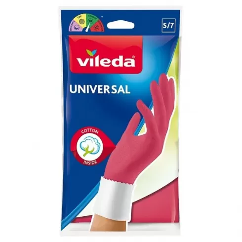 VILEDA Universal Small Γάντια καθαριότητας πλαστικά σε ροζ χρώμα 2τμχ 1REK0010