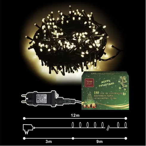 Xmasfest 180 LED λευκά εξωτερικά λαμπάκια με πρόγραμμαL.V. 1131024