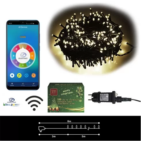 Xmasfest 100 LED λευκά με πρόγραμμα app 1132766