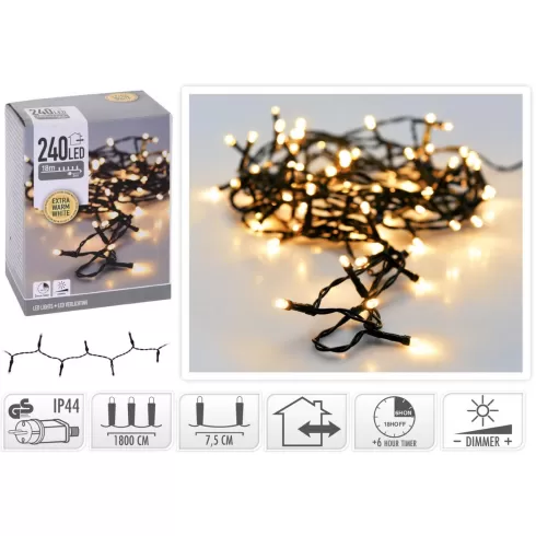 Xmasfest 240 LED λευκά λαμπάκια με dimmer μη επεκτεινόμενα 1133126 1 τεμάχιο