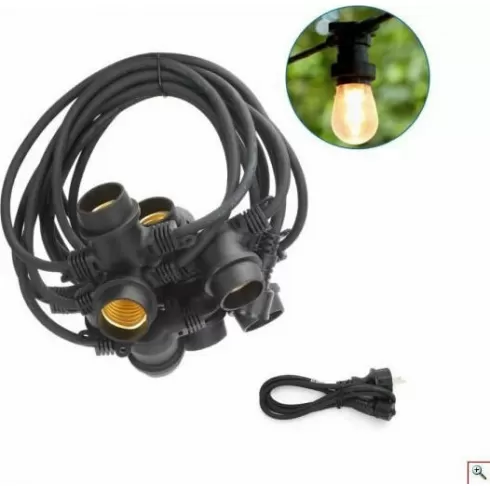 OEM Αδιάβροχη γιρλάντα με 8Χ ντουί για E27 – 5m – 210269