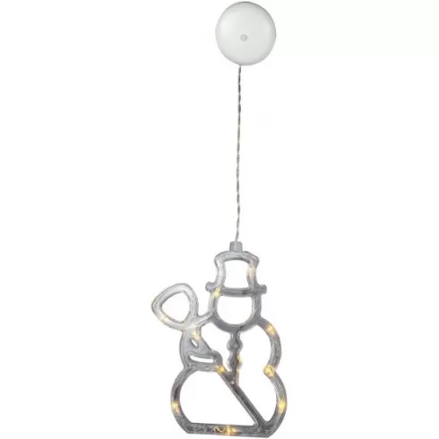 Entac Χριστουγεννιάτικη Διακόσμηση Παραθύρου Χιονάνθρωπος 10 LED Θερμό 3000K (3xAA Δεν Περιλαμβ.)