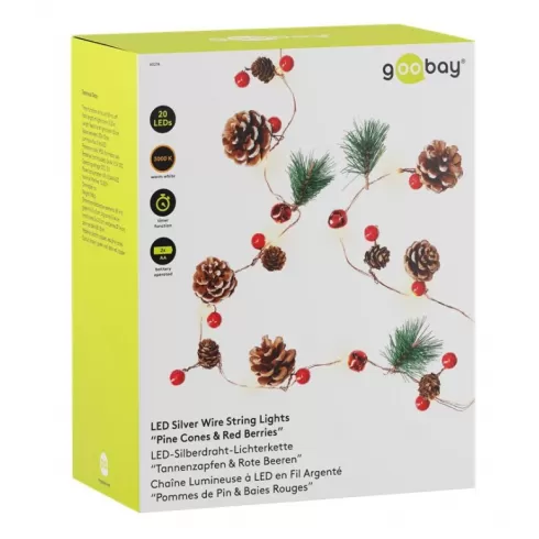 GOOBAY LED λαμπάκια Pine Cones & Red Berries 60274, 3000K, 20 LED, 2.2m #2