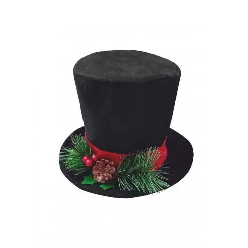 Κορυφή δέντρου καπέλο με κουκουνάρι μαύρο  23x20cm Xmasfest 1133448