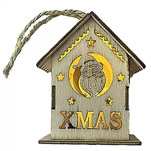 Xmasfest Χριστουγεννιάτικο φωτιζόμενο σπιτάκι ξύλινο μπαταρίας 5x5x6cm 1132904