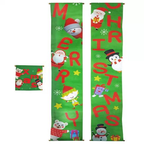Xmasfest Χριστουγεννιάτικο κρεμαστό στολίδι 25x180εκ (3 banner μέσα) 1133353 - τυχαία επιλογή σχεδίου - χρώματος