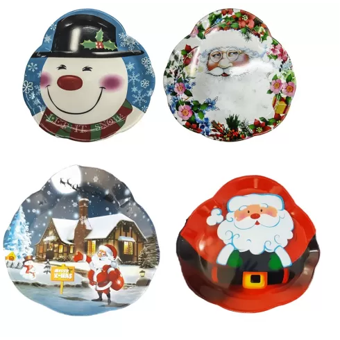 Xmasfest Χριστουγεννιάτικος πλαστικός δίσκος σερβιρίσματος 30εκ 1131216 τυχαίο χρώμα-σχέδιο-επιλογή