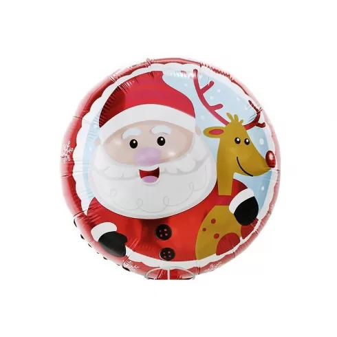 Μπαλόνι Άγιος Βασίλης με καλαμάκι 45x45cm Xmasfest 1132753 1 τεμάχιο