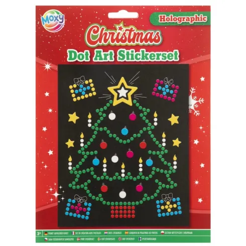 Χριστουγεννιάτικη κατασκευή με αυτοκόλλητες τελείες σχέδιο Χριστουγεννιάτικο δέντρο