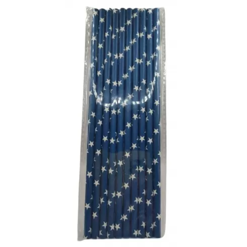 ΚΑΛΑΜΑΚΙΑ ΧΑΡΤΙΝΑ 10ΤΕΜ ΑΣΤΕΡΙΑ 20cm Homie 3766 17-46 ΜΠΛΕ