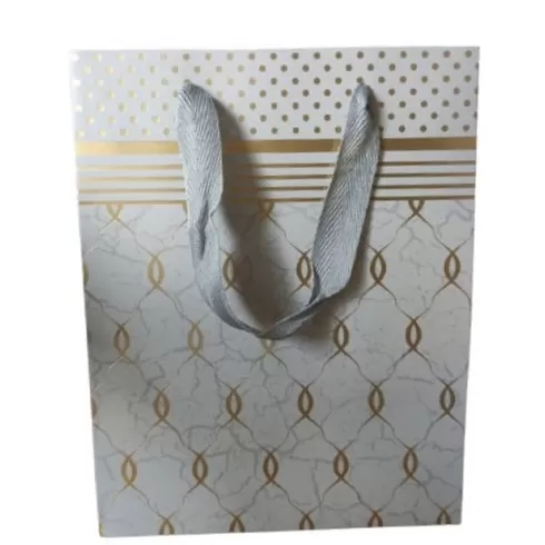 Τσάντα Δώρου Γκρι με Χρυσές Λεπτομέρειες DF-657S  23 x 18 x 10 cm