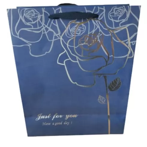 Τσάντα Δώρου Τριαντάφυλλο Μπλε DF-603M 32 x 26 x 12 cm