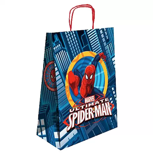 Τσάντα δώρου χάρτινη Spiderman με κίτρινο κύκλο 40x32x14cm SPIDERMAN 19-370