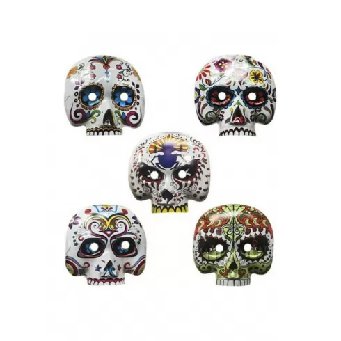 Μάσκα νεκροκεφαλή με σχέδια 17x17cm  3-1908 1τμχ τυχαία επιλογή