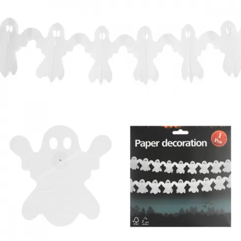 Halloween Διακοσμητική γιρλάντα 3 μέτρων με φαντασματάκια 18εκ 46513