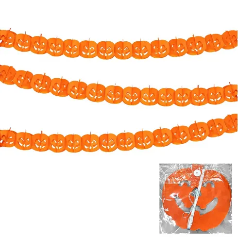 Γιρλάντα χάρτινη κολοκύθας 17x15cm 3m Carnavalista 232664 1τεμάχιο