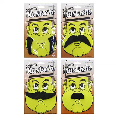 Μουστάκι αποκριάτικο Carnavalista 231578 τυχαία επιλογή χρώματος σχεδίου 1 τεμάχιο 