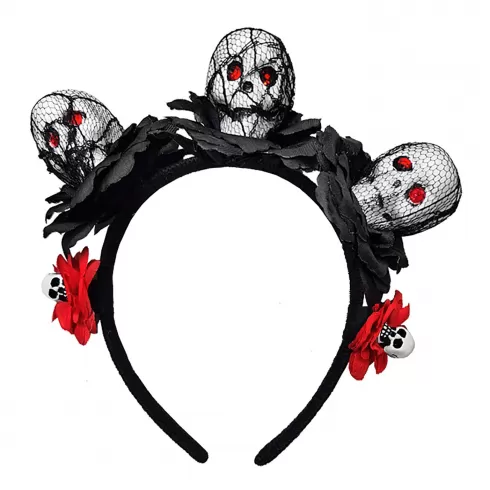 Αποκριάτικη στέκα με νεκροκεφαλές 18x18cm 3-2452