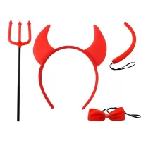Σετ 4 τεμαχίων αποκριάτικα αξεσουάρ διάβολος 22140
