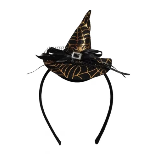 Στέκα μαύρο καπέλο μάγισσας με μαύρο φιόγκο