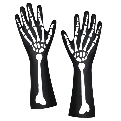 Γάντια μακριά σκελετός 38cm Carnavalista 232404