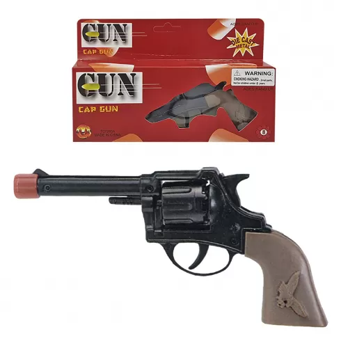 Αποκριάτικο πιστόλι μεταλλικό 8σφαιρο 21x8cm Carnavalista 23237