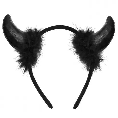 Στέκα Μαύρα Κέρατα με Γούνα 1τεμ Carnavalista 232607