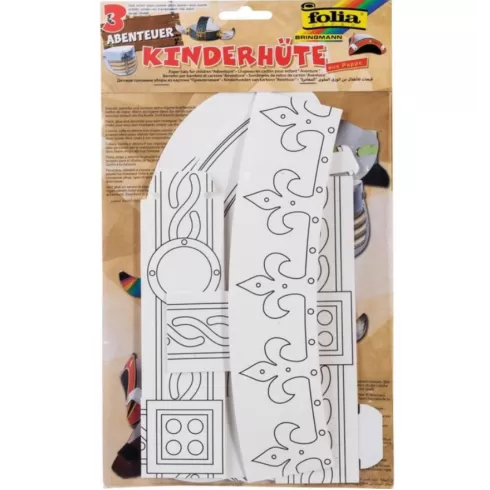Σετ παιδικό καπέλο folia "ADVENTURE" από χαρτόνι λευκό (23308) #1