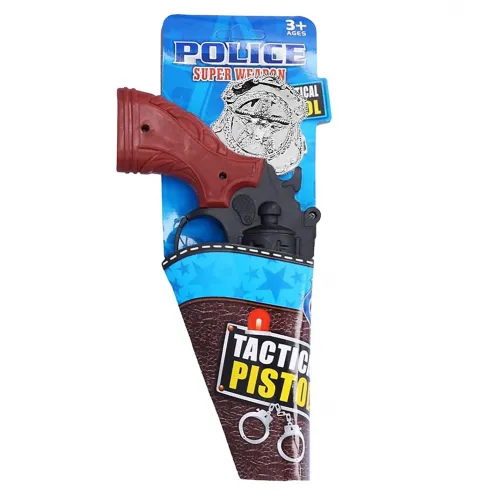 Αποκριάτικό πλαστικό όπλο καουμπόι με σήμα σετ 2 τεμ Carnavalista 232684