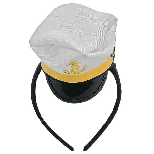 Αποκριάτικο καπελάκι μίνι με στέκα καπετάνιου καπελάκι 11x10cm 1 τεμάχιο Carnavalista 232338