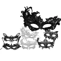 Μάσκα αποκριάτικη μαύρη με δαντέλα 1τεμ Carnavalista 231038 τυχαία επιλογή σχεδίου