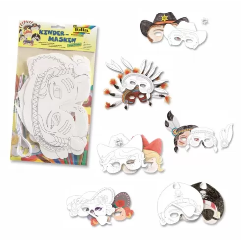 Folia Σετ 6 τεμαχίων μάσκες χειροτεχνίας χάρτινες για διακόσμηση και ζωγραφική 23219