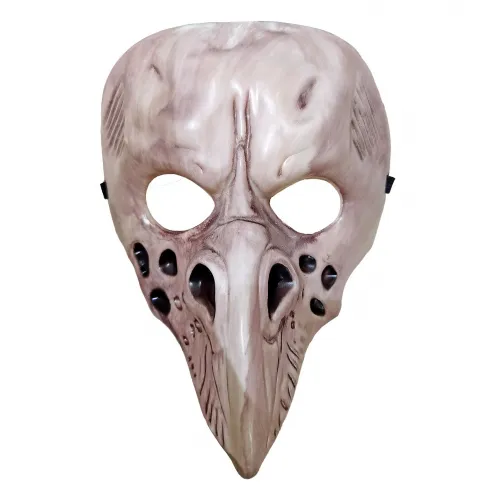 Μάσκα πλαστική μύτη πουλί καφέ με λάστιχο Carnavalista 232689