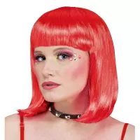 Αποκριάτικη περούκα μακρύ καρέ αφέλειες Carnavalista 232464 - Κόκκινο #1