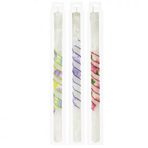 Λαμπάδα τετράγωνη 40cm Bunny's 93296 τυχαίο-χρώμα-σχέδιο-επιλογή