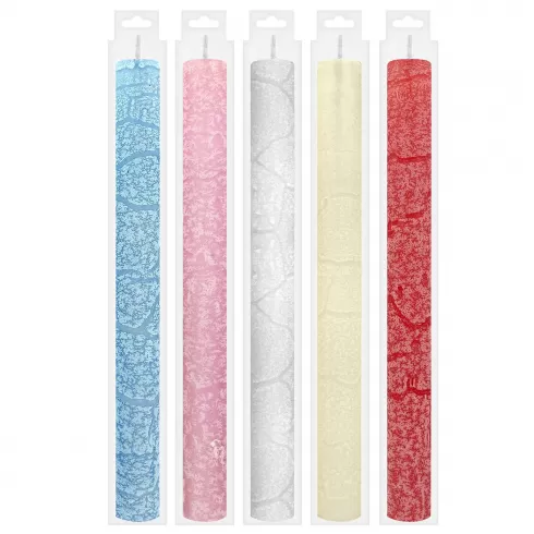 Λαμπάδα στρογγυλή χρωματιστή ματ ανάγλυφη 30cm Φ=2,8mm 1 τεμάχιο Bunny's 932111 τυχαίο-χρώμα-σχέδιο-επιλογή