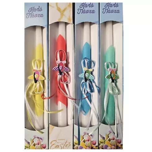 Λαμπάδα κορδόνια με αεροπλανάκι σε κουτί 38cm Φ18mm 1 τεμάχιο Bunny's 931508 τυχαίο χρώμα σχέδιο επιλογή