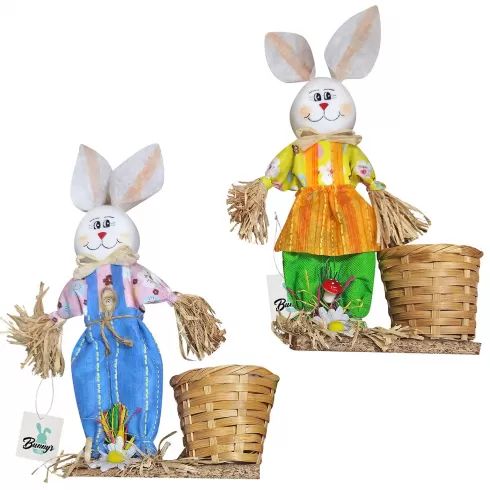 Λαγός καλάθι 30cm (καλάθι φ8cm) Bunny's 93408 τυχαίο-χρώμα-σχέδιο-επιλογή