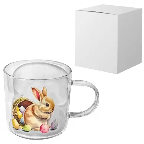 Κούπα γυάλινη λαγός με αυτιά 13x8cm 380ml Bunnys 932238