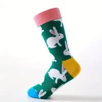 1 ζευγάρι κάλτσες πράσινες με κουνελάκια Νο 36-39 #3