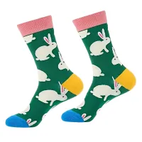 1 ζευγάρι κάλτσες πράσινες με κουνελάκια Νο 36-39