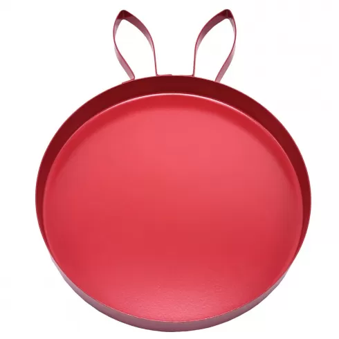 Δίσκος μεταλλικός με αυτάκια λαγού φ25cm Φ25x35.5x2cm Bunny's 932175