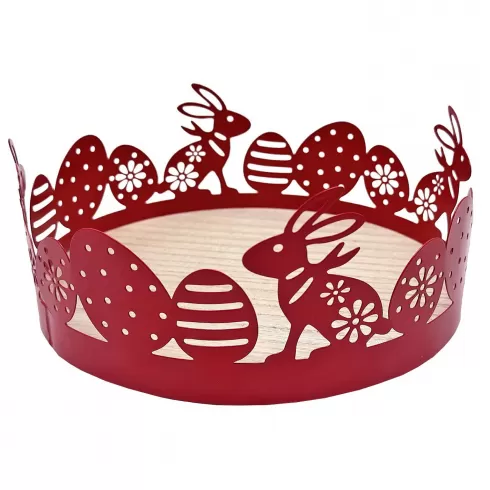 Δίσκος Πασχαλινός με ξύλινη βάση φ20cm Φ20x9cm Bunny's 932167