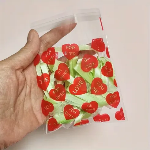 Σετ 50τεμ σακουλάκια δώρων με καρδιές 10x13cm Άγιος Βαλεντίνος (089) #7